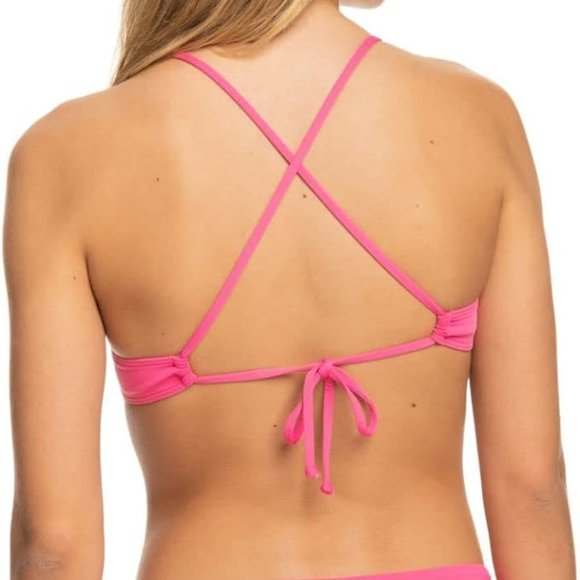 Roxy Women's Beach Classics Athletic Bikini Top Pink Large - Picture 1 of 3